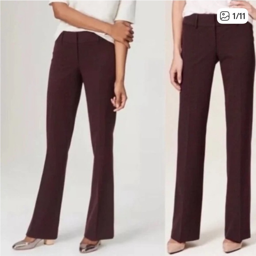 Loft Burgundy Julie Trouser size 8 NWT